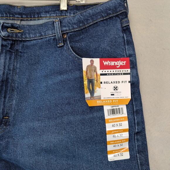 NWT Wrangler Five Star Heritage Jeans Men's 42x33 Relaxed Fit Low Stretch Work - Picture 9 of 10